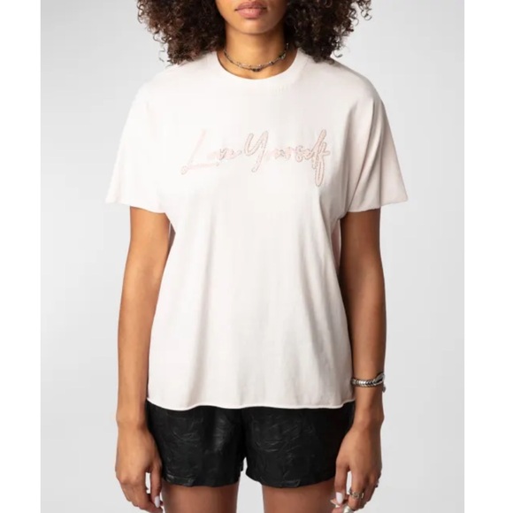 Zadig & Voltaire Tommer Co Love Yourself Tee Shirt. - Picture 1 of 7